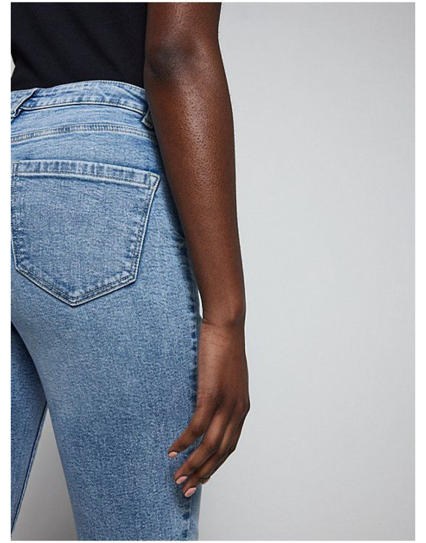 Slim Straight Jeans in Mid Blue