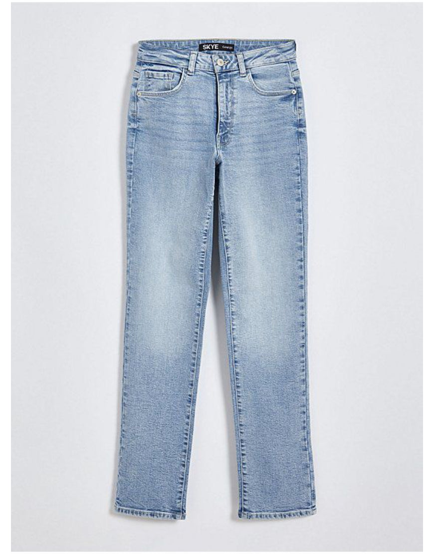 Slim Straight Jeans in Mid Blue