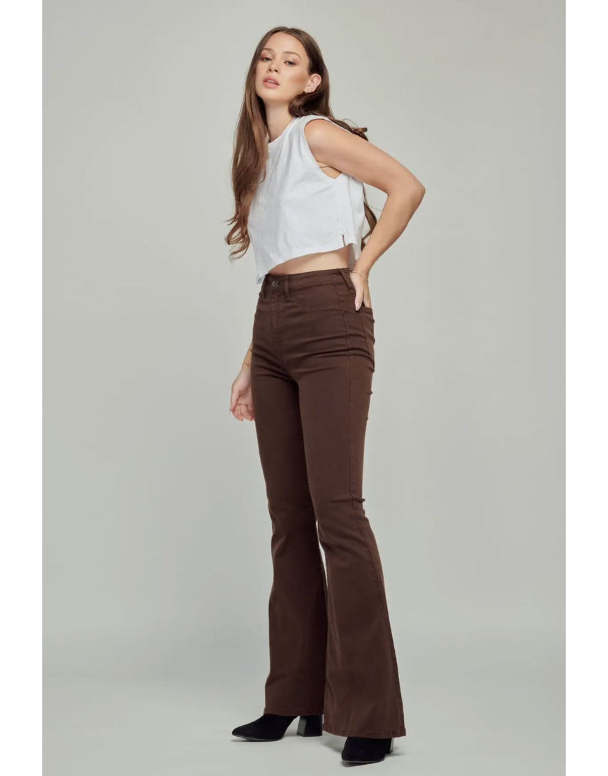 Flared Jeans in Chocolate Brown