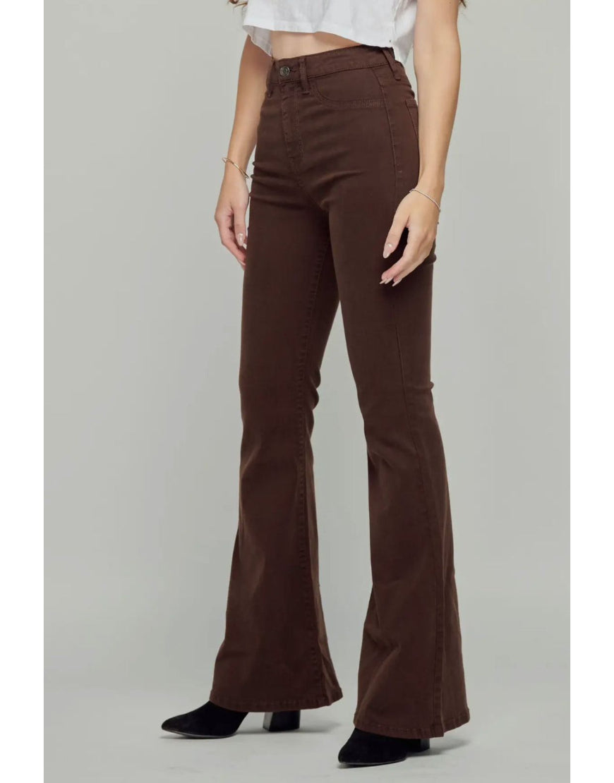 Flared Jeans in Chocolate Brown