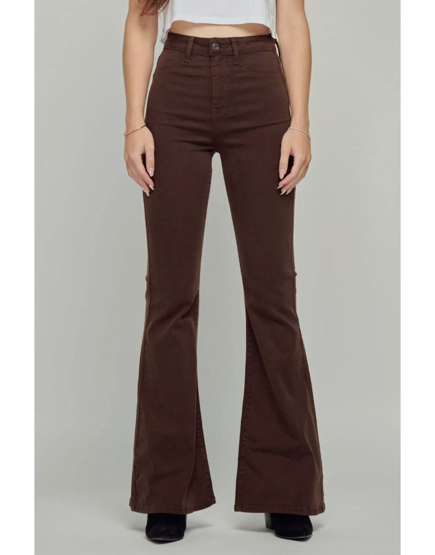 Flared Jeans in Chocolate Brown