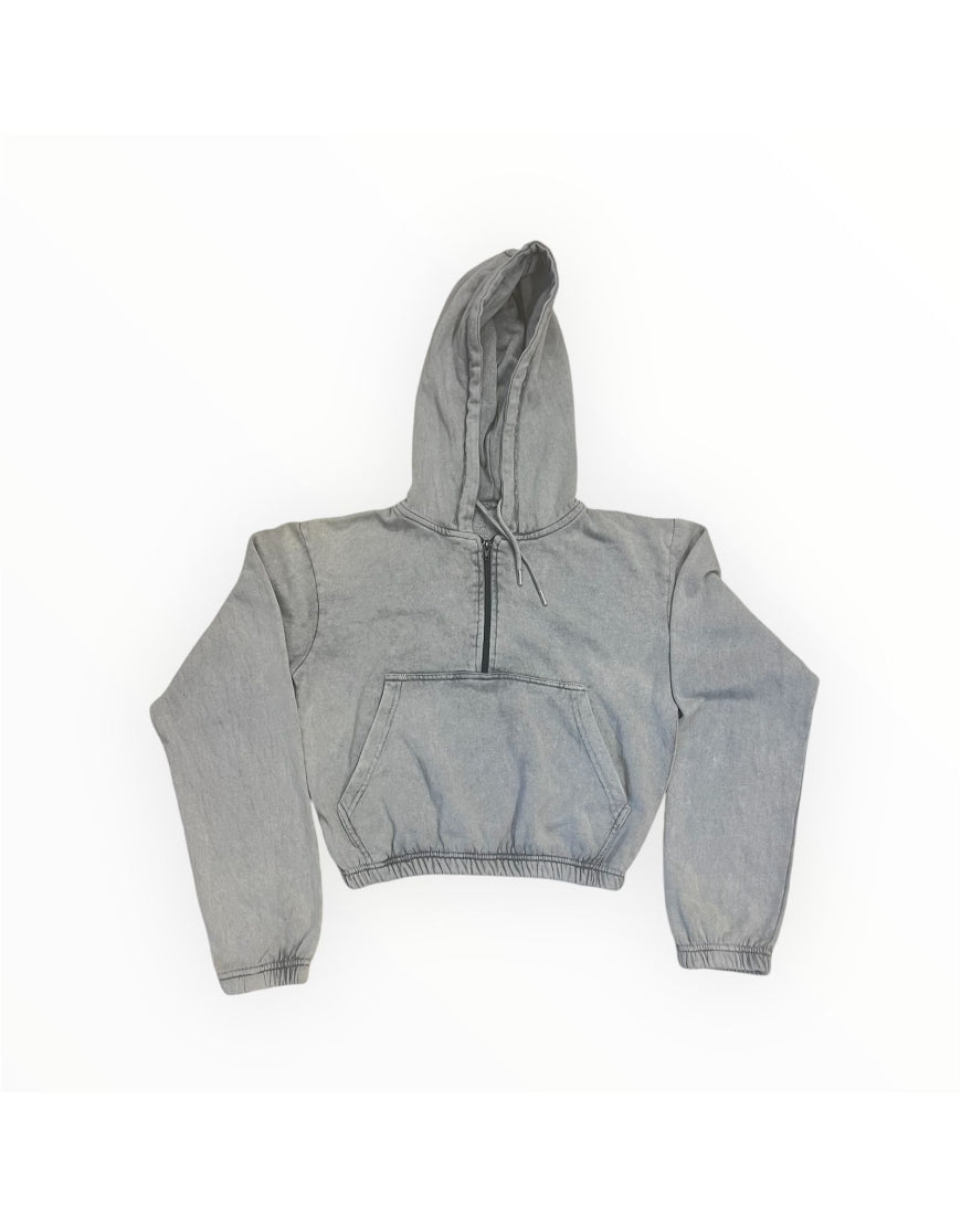 Hoodie in Grey With Zip