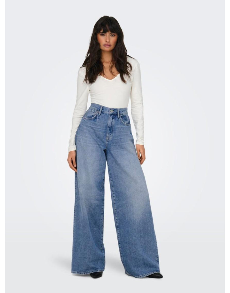 Super Wide Leg Jeans Blue