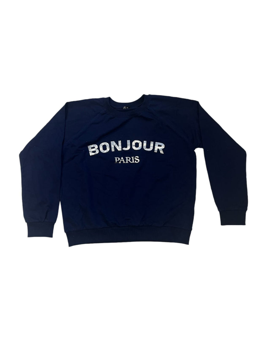 Bonjour Paris Sweatshirt in Blue