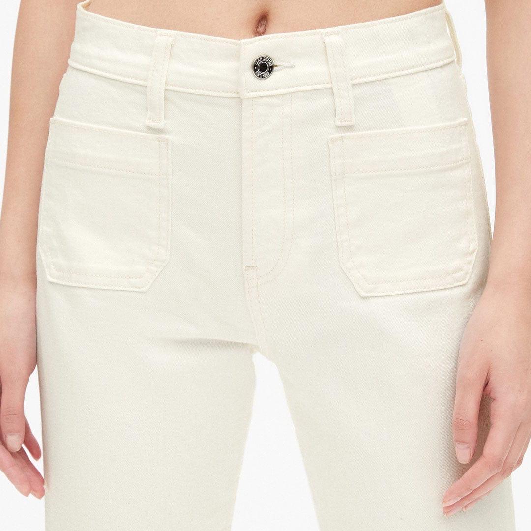 Cropped Slim Jeans in Off White