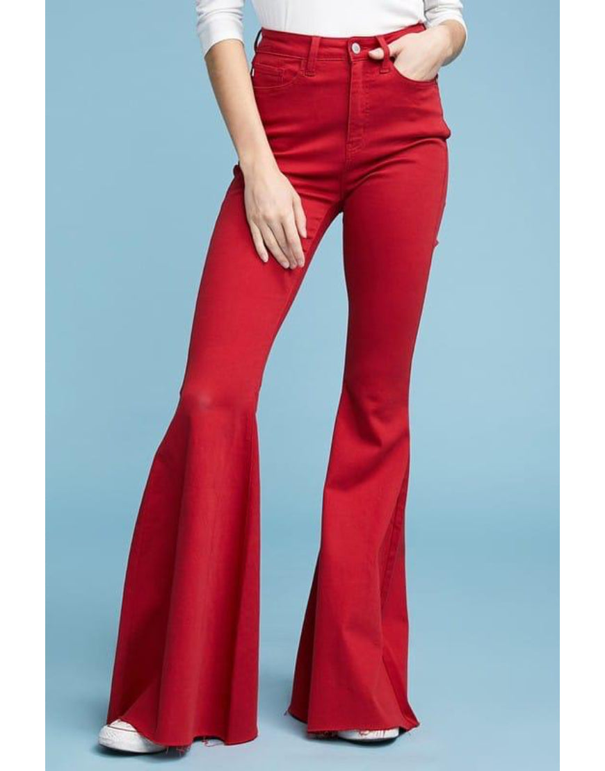 Flared Jeans in Red