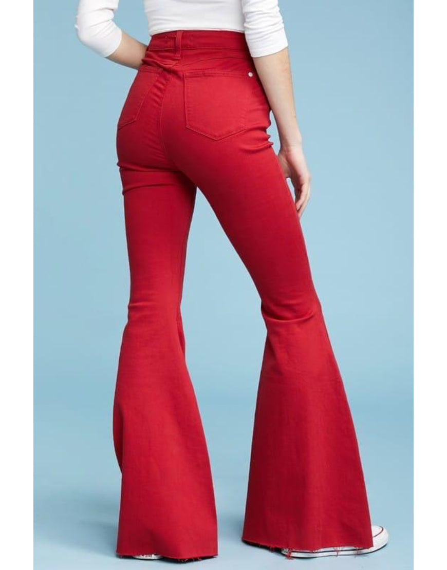 Flared Jeans in Red