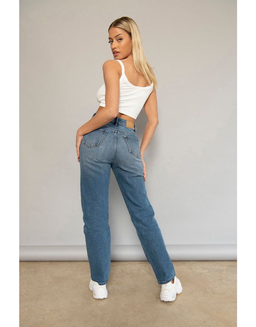 Slim Straight Jeans in Stone Blue