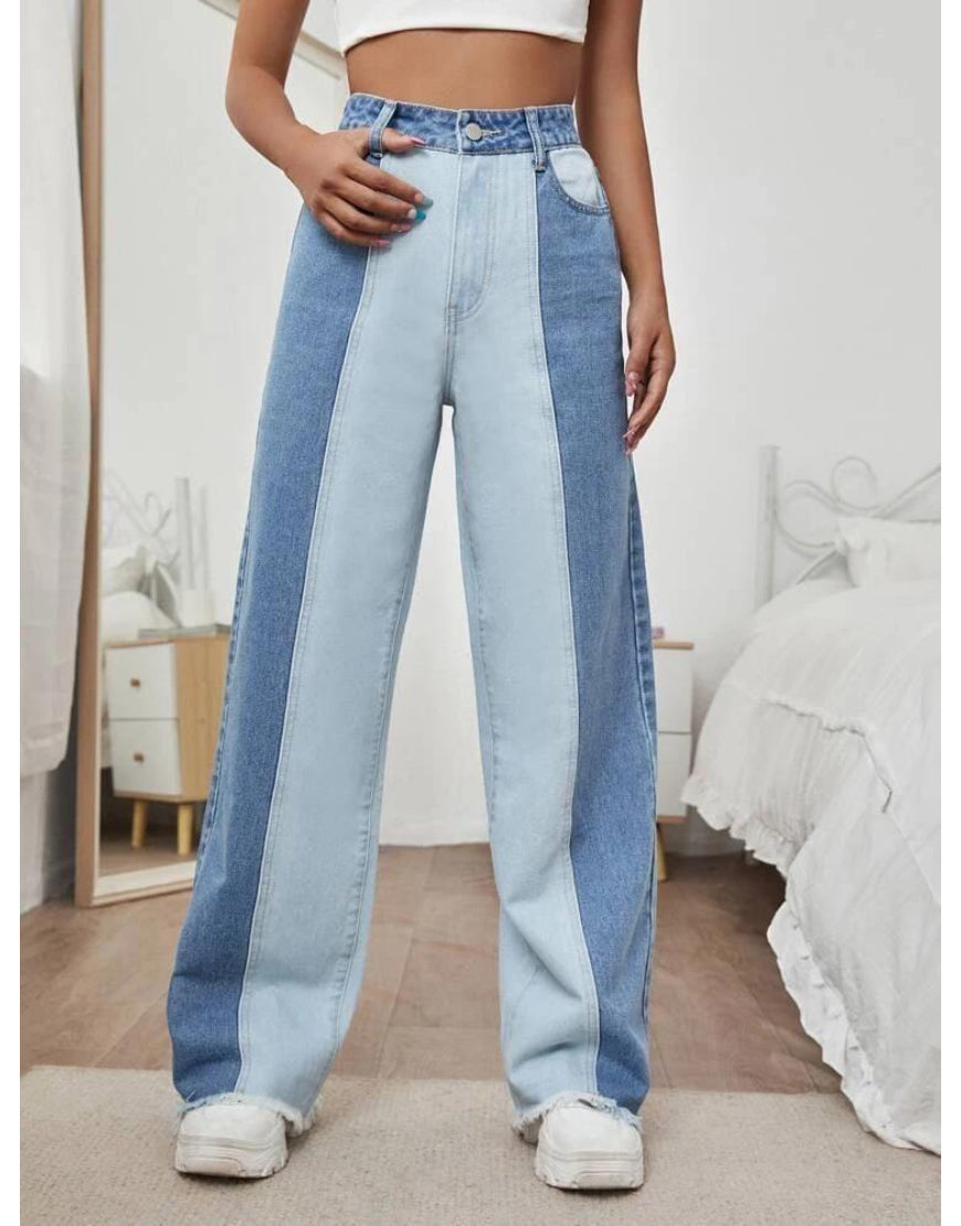 Two Toned Dad Straight Jeans