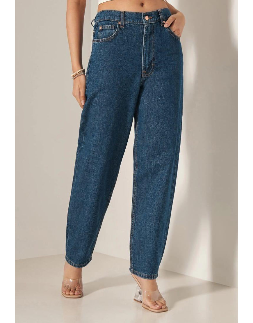 Mom Jeans in Dark Blue