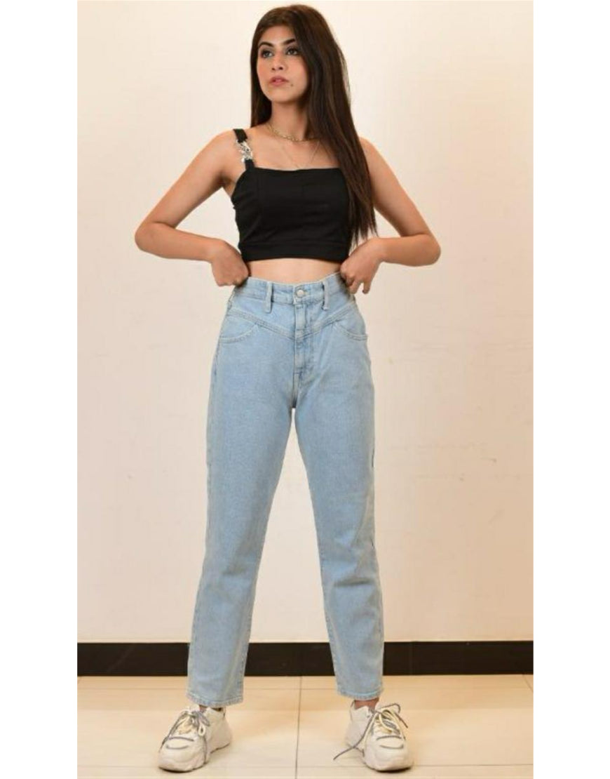 Mom Jeans in Light Blue