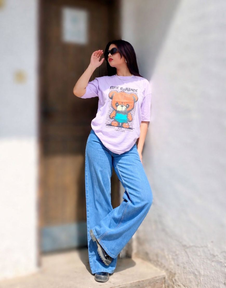 Super Wide Leg Jeans Mid Blue