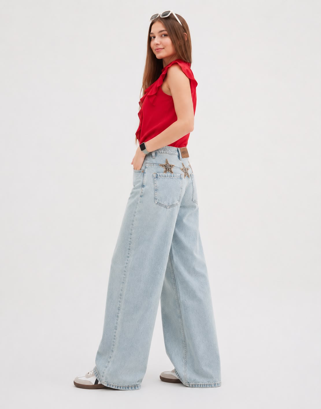 Super Baggy Wide Leg Jeans Light Wash