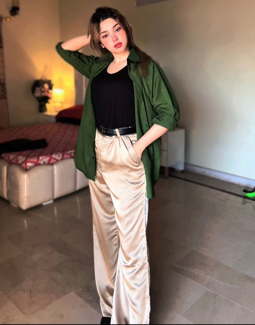 Beige Premium Wide Leg Pants