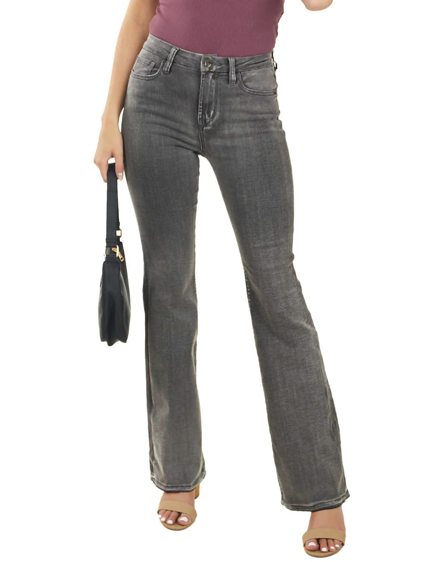 Flared Leg Jeans Stretchable in Grey