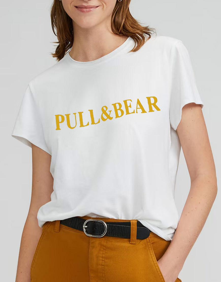 Pull and Bear Slim Fit T Shirt White
