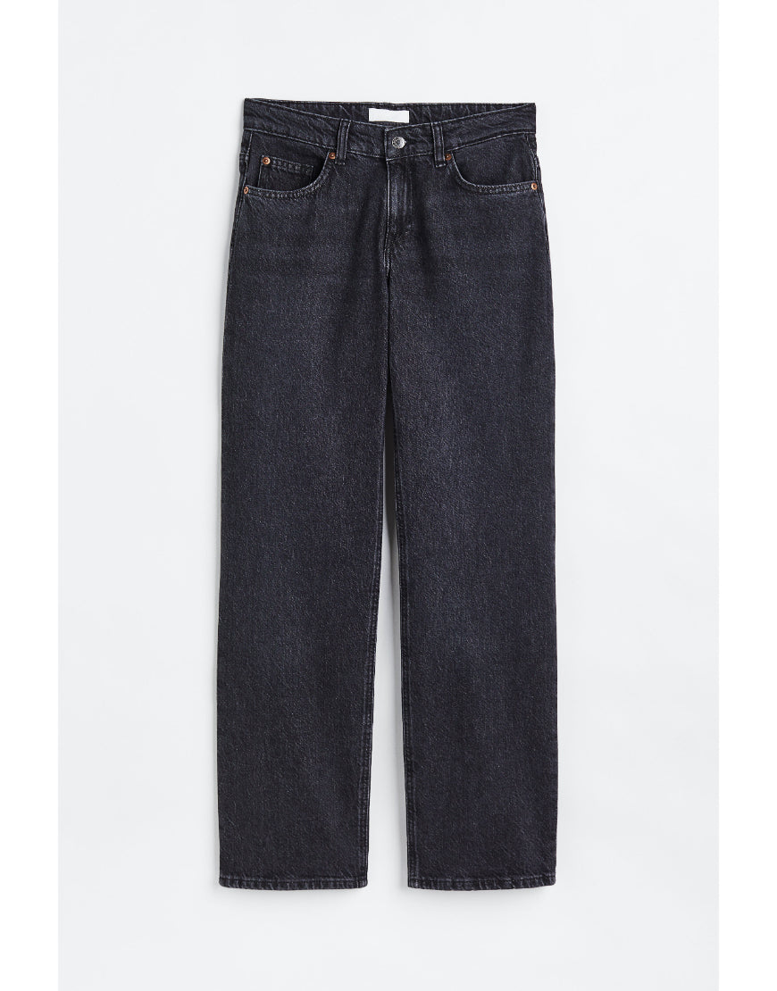 Straight High Jeans Charcoal Black