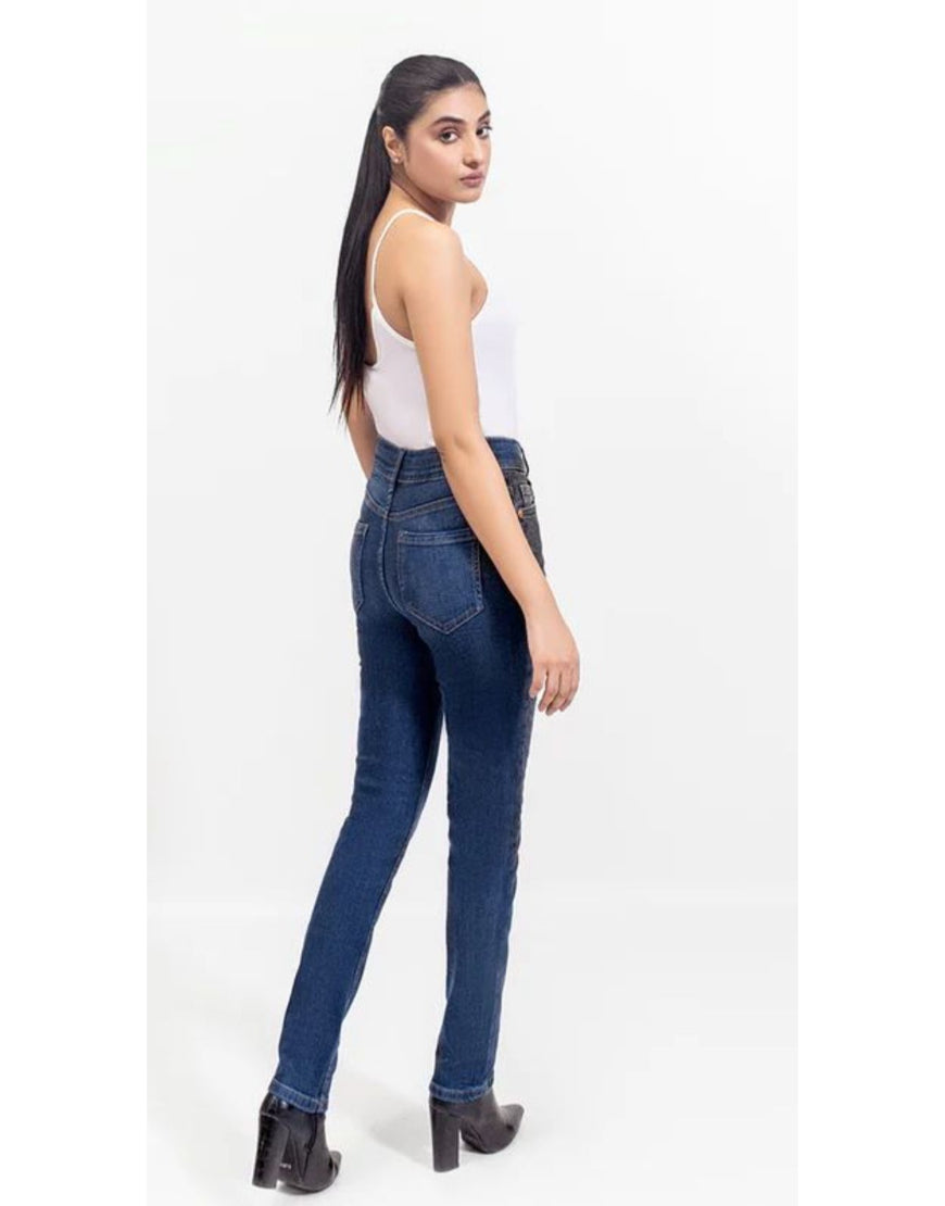 High Rise Slim Fit Jeans in Ink Blue