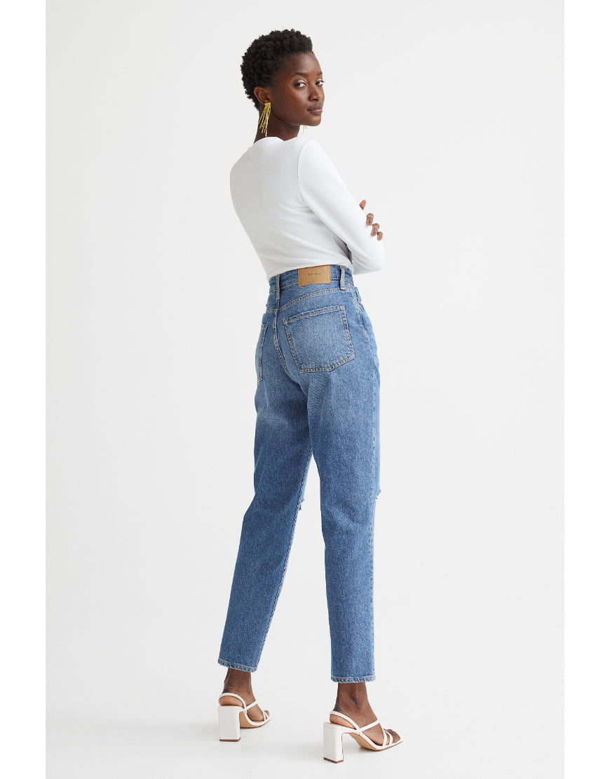Mom Comfort Ultra High Jeans Knee Ripped
